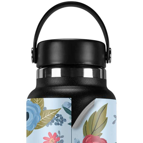 Blue Fall Flowers Hydro Flask 32oz Wide Mouth Skin